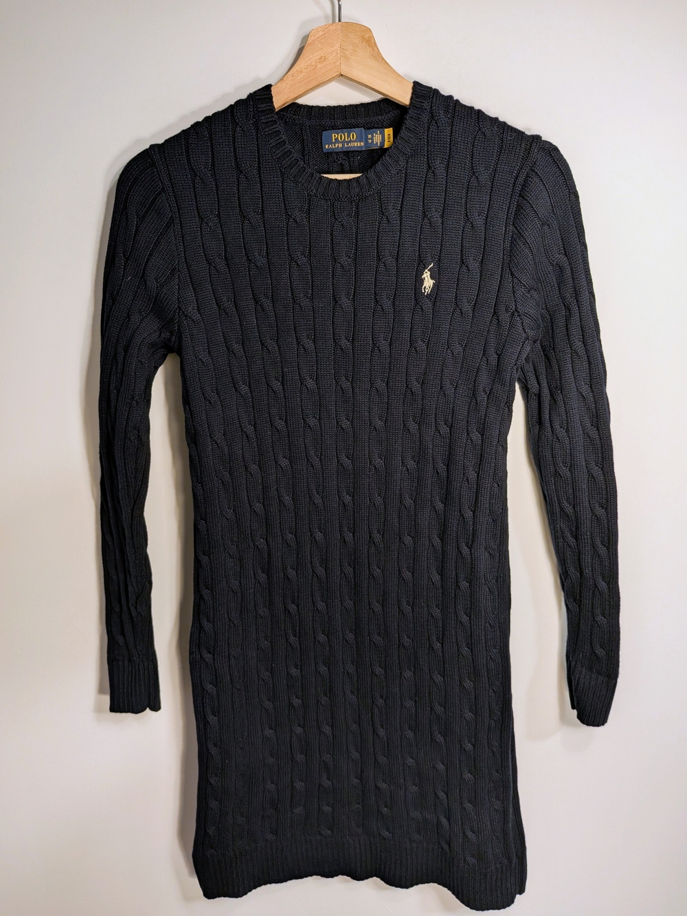 Polo Ralph Lauren Navy Cable Knit Sweater Dress - Women's XS